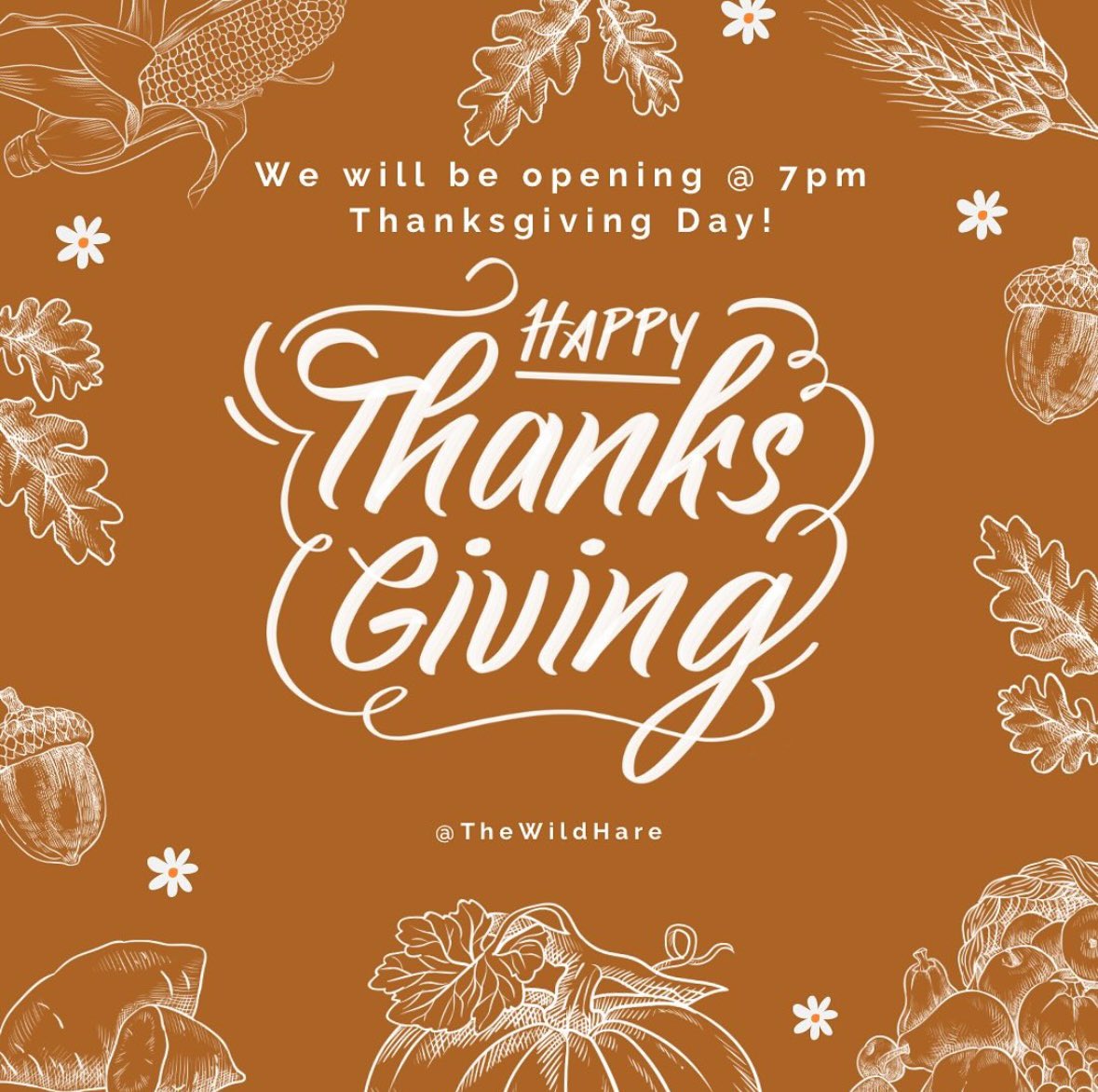 The_WildHare's tweet photo. Thanksgiving Night at The Wild Hare 🦃🍻

When the big meal is done, we’re here to keep the night going with football and drinks. Join us tomorrow starting at 7 PM! https://t.co/YwNkvfow9m