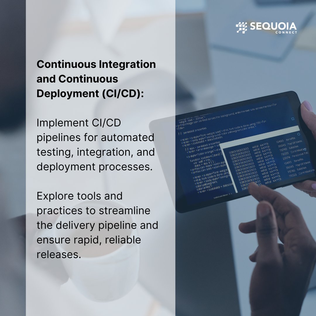 SequoiaConnect's tweet image. Embrace seamless collaboration with DevOps! ⚙️ Here we provide you a step-by-step instructions for building a DevOps culture, implementing CI/CD pipelines, and establishing monitoring and feedback loops. #SequoiaConnect #DevOpsImplementation #Collaboration