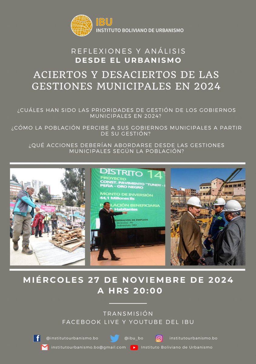 Instituto Boliviano de Urbanismo tweet media