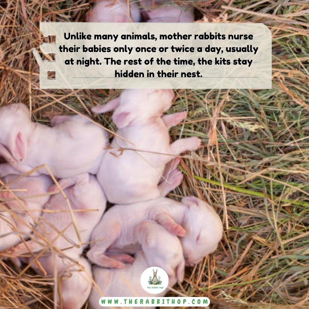Hop1Rabbit's tweet photo. 𝗙𝗨𝗡 𝗙𝗔𝗖𝗧: Unlike many animals, mother rabbits nurse their babies just once or twice a day, usually at night, while the kits stay cozy and hidden in their nest! 🌙🐰💤

Visit: https://t.co/AuNyqSxWmU

#BabyRabbits #MotherRabbits #RabbitFacts #CuteAnimals #AnimalCare https://t.co/h19EAGxbOz