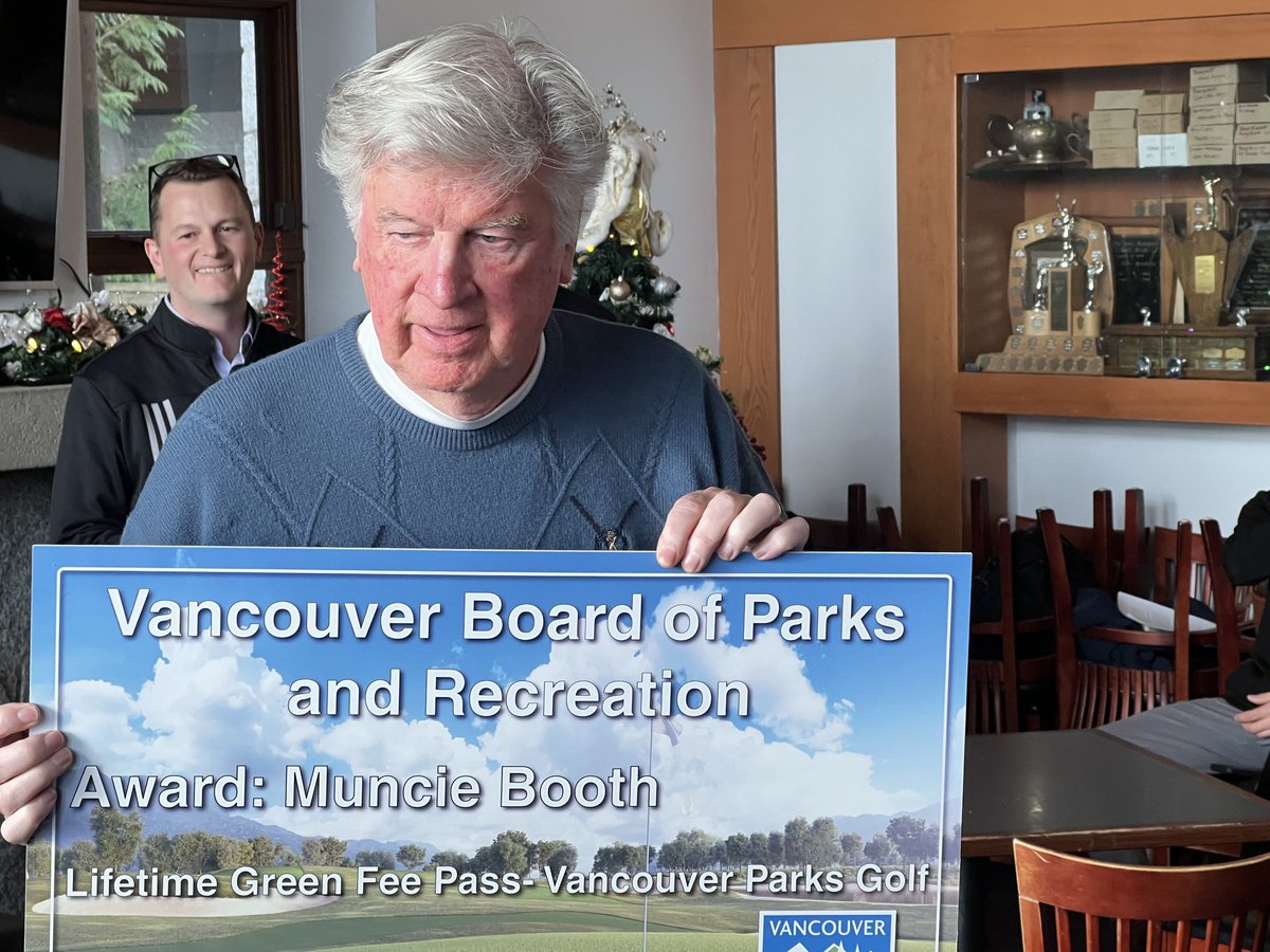 Pleased to attend a ‘surprise’ retirement lunch today for Muncie Booth. This man did so much good during his 30-plus years at Langara &amp; McCleery, including his amazing golf camps for kids from the Downtown Eastside. Happy Trails, Muncie!