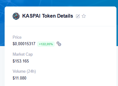 KASPAInet's tweet photo. 🚀 $KASPAI TO THE MOON! 🌕
Unbelievable growth today as KASPAI skyrocketed by 122% in value! 🔥
The power of community-driven innovation, and unstoppable momentum! 💎💼
Missed this pump? Don’t worry—this is just the beginning. 🌟
#KASPAI #AI $KAS #Kaspa $DUDE @cryptogalaxycc
$NACHO $KASPY $KANGO $FOMOON $KIMI