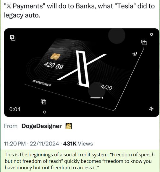 OculumLabs's tweet photo. this is Obsidian - read our Intel Drops over the past two years discussing how X would be used as a conduit for it. also note X's payment system aligning with secret social score.
#csrq #usdr #cbdc #agenda2030 #wef #btc #eth #trump2024 #obsidian #trump #nanodust #elon #starlink https://t.co/OvV1n8SHZS