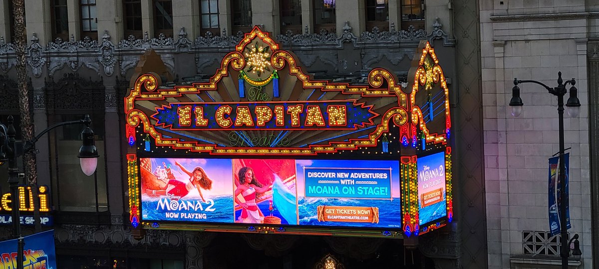 Disneyfan9523's tweet photo. I'm Here At The El Capitan Theatre In Hollywood Getting Ready To See Disney's Moana 2! #ElCapitanTheatre #Moana2 #Moana #DisneyMoana #DavidDerrickJr #JasonHand #Disney #D23 #WaltDisneyAnimationStudios #WaltDisneyCompany #WaltDisneyStudios https://t.co/upTeGZP71W