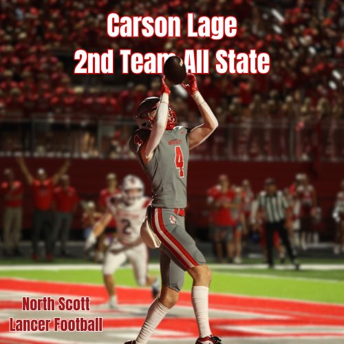 Coach Tippet (@lancer_fb) on Twitter photo Record setting year for <a href="/CarsonLage/">Carson Lage</a> Great RC and elite person & teammate, congrats on All-State! #EarnedNotGiven Record setting year for <a href="/CarsonLage/">Carson Lage</a> Great RC and elite person & teammate, congrats on All-State! #EarnedNotGiven