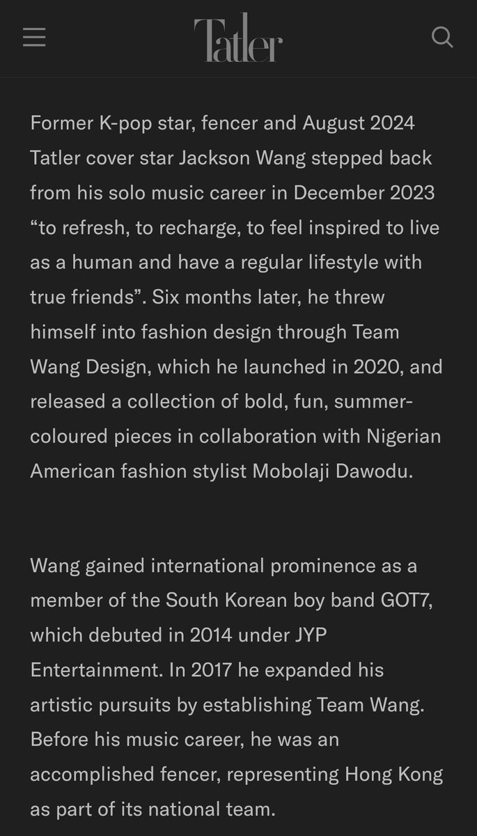 Jackson Wang and BamBam have been honored as one of Asia's Most Influential in 2024 by Tatler Asia!

#Jackbam #JacksonWang #BamBam