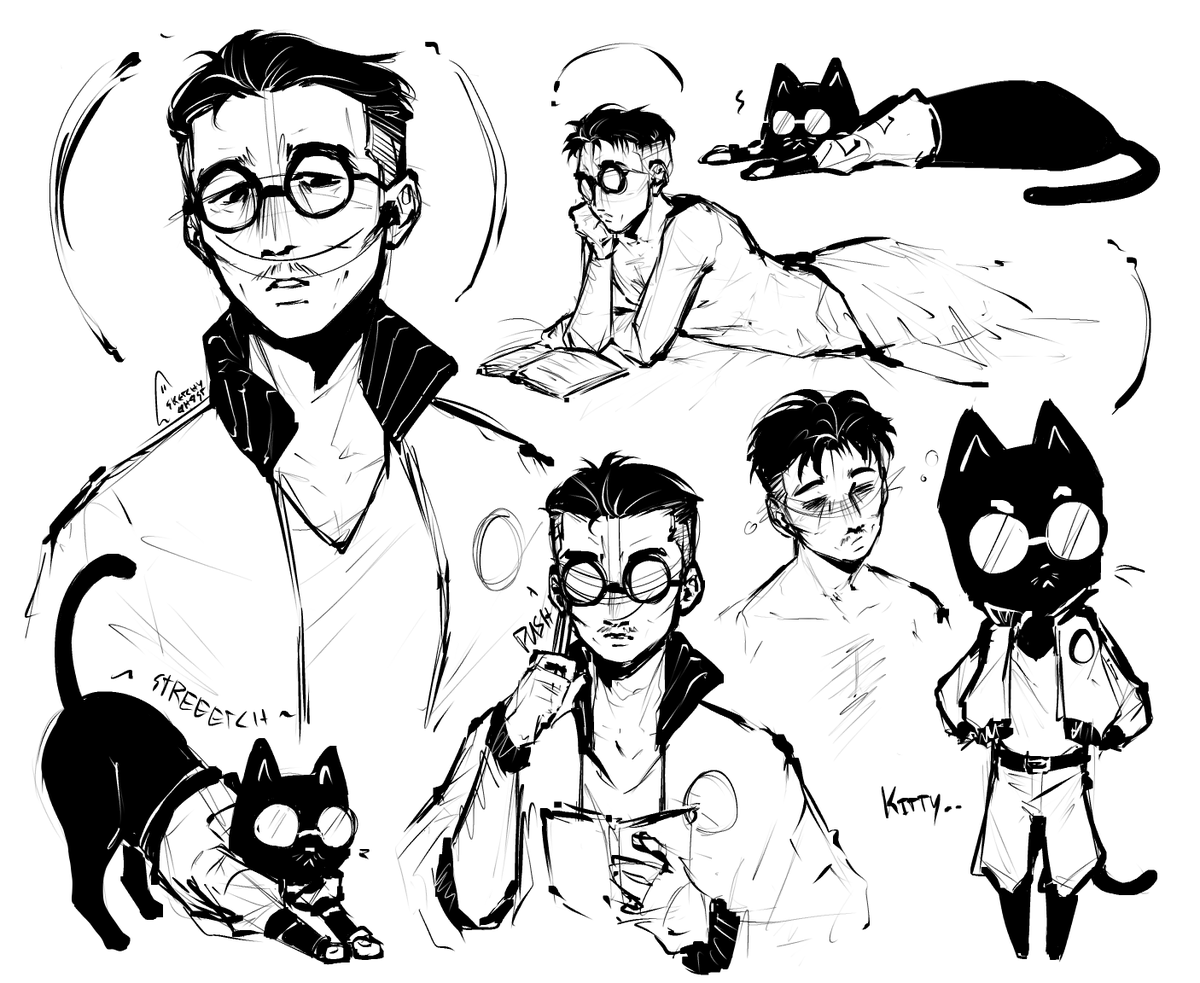 Sketchy_Ghost's tweet image. doodling some Kim's while watching my friend play Disco Elysium👍