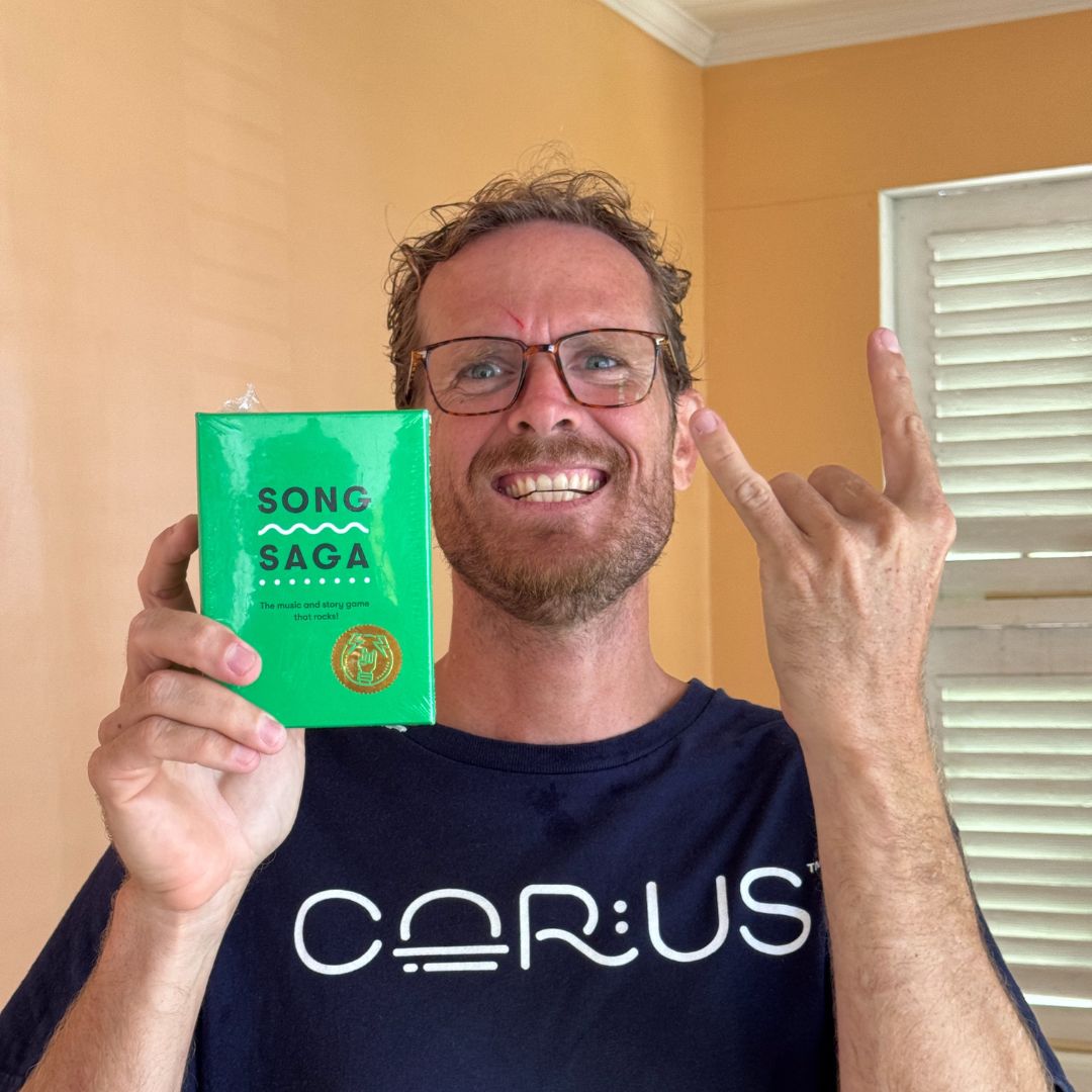 Alex rocks the box. ❤️ 🟩 🤘 #songsaga - Get yours at song-saga.com