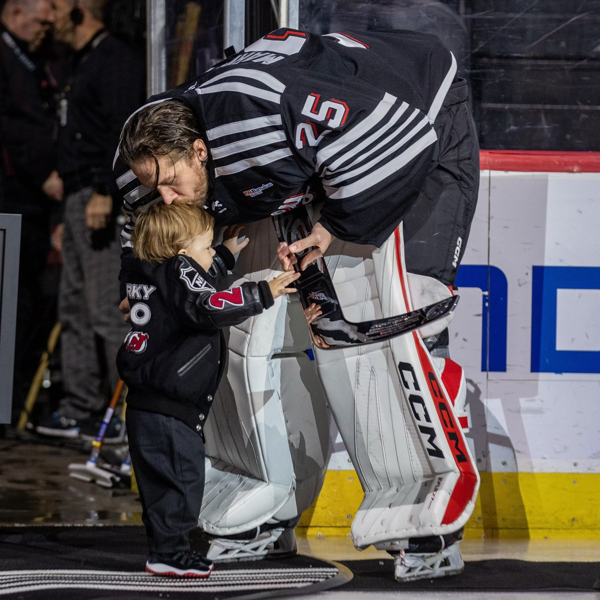 NJDevils's tweet photo. Like father like son. 

We had to make sure Lil Marky got a silver stick too. https://t.co/d7G3DlmjPK