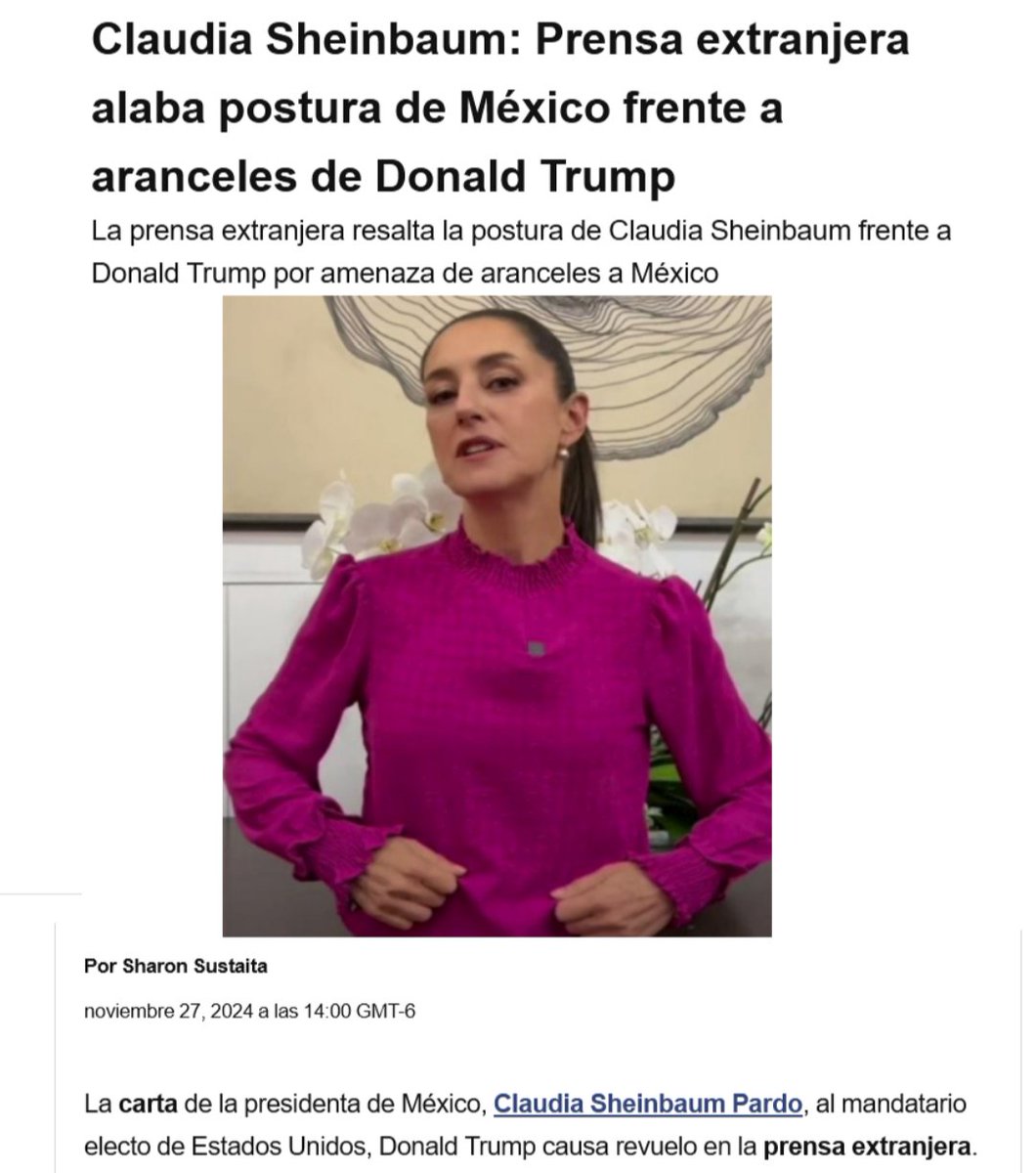 🚨De última hora.

Ah, qué orgullo cómo nuestra preciosa, guapa, distinguida y aguerrida Presidenta <a href="/Claudiashein/">Claudia Sheinbaum Pardo</a>  enfrenta a Donald Trump <a href="/realDonaldTrump/">Donald J. Trump</a> 👏
Ella tranquila y sonriente negociando. 😎 En equipo con <a href="/m_ebrard/">Marcelo Ebrard C.</a> vs el trompas.
Gracias Presidenta 🙏 la AMLO ❤️
