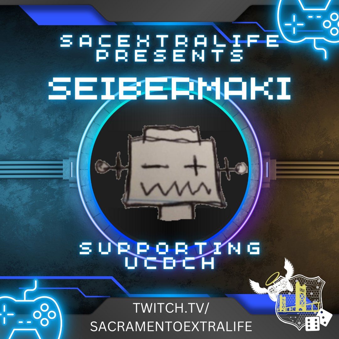 Sacramento Extra Life (@sacextralife) on Twitter photo Join the incredible <a href="/seibermaki/">seibermaki</a> for an awesome evening stream! Seibermaki will be live at 6pm (PT) to play games while raising funds and awareness for <a href="/CMNatUCDavis/">CMN at UC Davis</a> 🕹️
Twitch.tv/SacramentoExtr…
#EXTRALIFE #changekidshealth #kidscantwait #twitchaffiliate Join the incredible <a href="/seibermaki/">seibermaki</a> for an awesome evening stream! Seibermaki will be live at 6pm (PT) to play games while raising funds and awareness for <a href="/CMNatUCDavis/">CMN at UC Davis</a> 🕹️
Twitch.tv/SacramentoExtr…
#EXTRALIFE #changekidshealth #kidscantwait #twitchaffiliate
