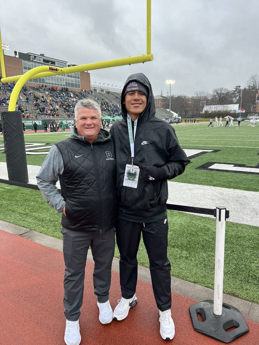 Had a great game day visit at <a href="/DartmouthFTBL/">Dartmouth Football</a>! Congrats on the Ivy League championship! Can’t wait to be back soon! <a href="/coachirishodea/">Danny O'Dea</a> <a href="/CoachDaft/">Kevin Daft</a> <a href="/Coach_BChapman/">Braxton Chapman</a> <a href="/Coach_McCorkle/">Sammy McCorkle</a>