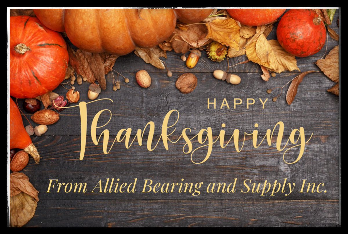 Thanksgiving truly means more this year. We are blessed to have Mrs. Debbie and Mr. Jim with us and healthy. Thankful for our team, customers and vendors. Happy Thanksgiving. 🦃🍁 🙏
#Alliedbearing #Blessed