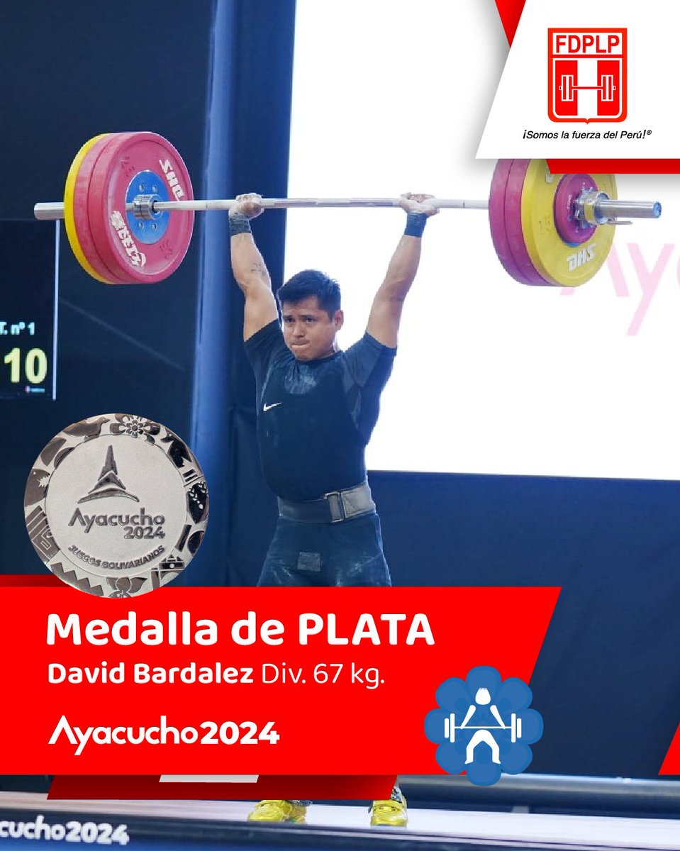 ¡Segunda medalla para nuestra delegación! Los Juegos Bolivarianos del Bicentenario #Ayacucho2024 arrancaron con fuerza ⚡ para el Perú. David Bardalez obtuvo la medalla de plata 🥈 en la categoría 67 kg.

#JuegosBolivarianos2024 #Ayacucho2024