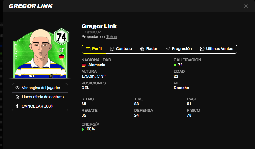 GARSacm's tweet image. UN CASI RARO EN EL SOBRE.

Hoy se unieron 3 jugadores a la agencia.
Williams Villanueva 62 OVR, 22 años
Nazzareno Mantovani 54 OVR, 24 años
Gregor Link 74 OVR, 23 años
Todos buscan equipo para ir cedidos, y la dirigencia evalua la opcion de enviar a Link al primer equipo.
