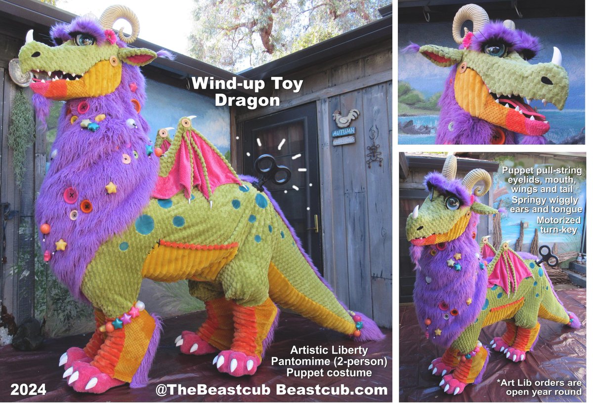 My first ever pantomime (2-person) costume!

 (...I did not fully appreciate just how much bigger this dragon would  be than a quadsuit until after I started working on it lol)