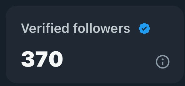 0N0HC's tweet photo. You can now see how many verified followers you have on X.

I have 370.

This is unacceptable for me. 

I need to get 500 verified followers in the next 3 days. 

Time for me to get to work. 

Hustling non stop next 3 days. 

Thank you in advance to anyone who helps me reach my goal. 

How many verify accounts you have? 

LETS GOOO!