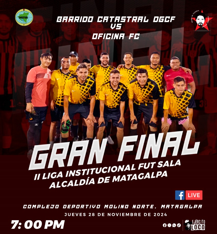 #Matagalpa Todo listo para la ⚽ Gran Final de la II Liga Institucional de fútbol sala, organizada por la Alcaldía de Matagalpa, en donde estamos siendo representados por el Fútbol Club de Catastro Nicaragua . ¡Adelante muchachos! #Nicaragua #INETER