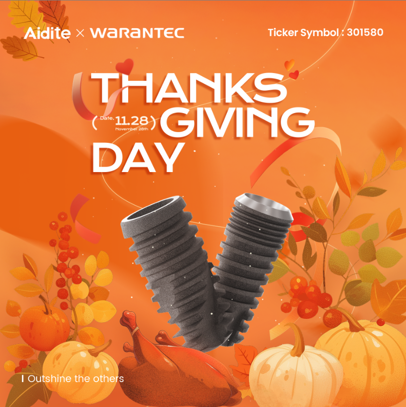 warantec's tweet photo. Happy Thanksgiving Day!
#warantec #ImplantDentistry #implant #Aidite #dentistry #dentist #Thanksgiving https://t.co/dGWCLLbe9r
