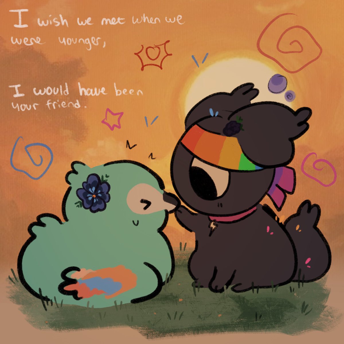 [day 117] 🕰️ maybe in the next life #SpokeIsHerefanart #Parrotx2fanart