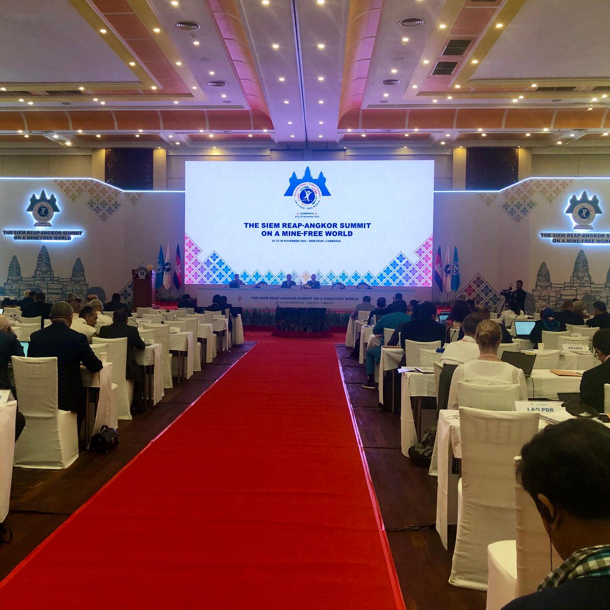 This week Mine Action Review is at the <a href="/MineBanTreaty/">Anti-Personnel Mine Ban Convention</a> Fifth Review Conference #SiemReapSummit #Cambodia following progress of #landmine affected States &amp; discussing progress in #clearance. Check out the 'Clearing the Mines 2024' report for an analysis of global demining efforts.