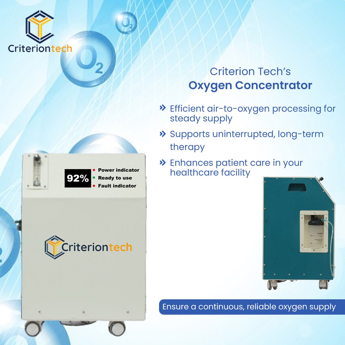criterion_tech's tweet photo. Keep care continuous with Criterion Tech’s Oxygen Concentrator—reliable and efficient for long-term therapy.
.
Learn more at: https://t.co/5a38L0UQzI
.
#OxygenConcentrator #HealthTechInnovation #MedicalTechnology #SmartHealthCare #Criteria4Technology #CriterionTech https://t.co/VoezvgPqkE