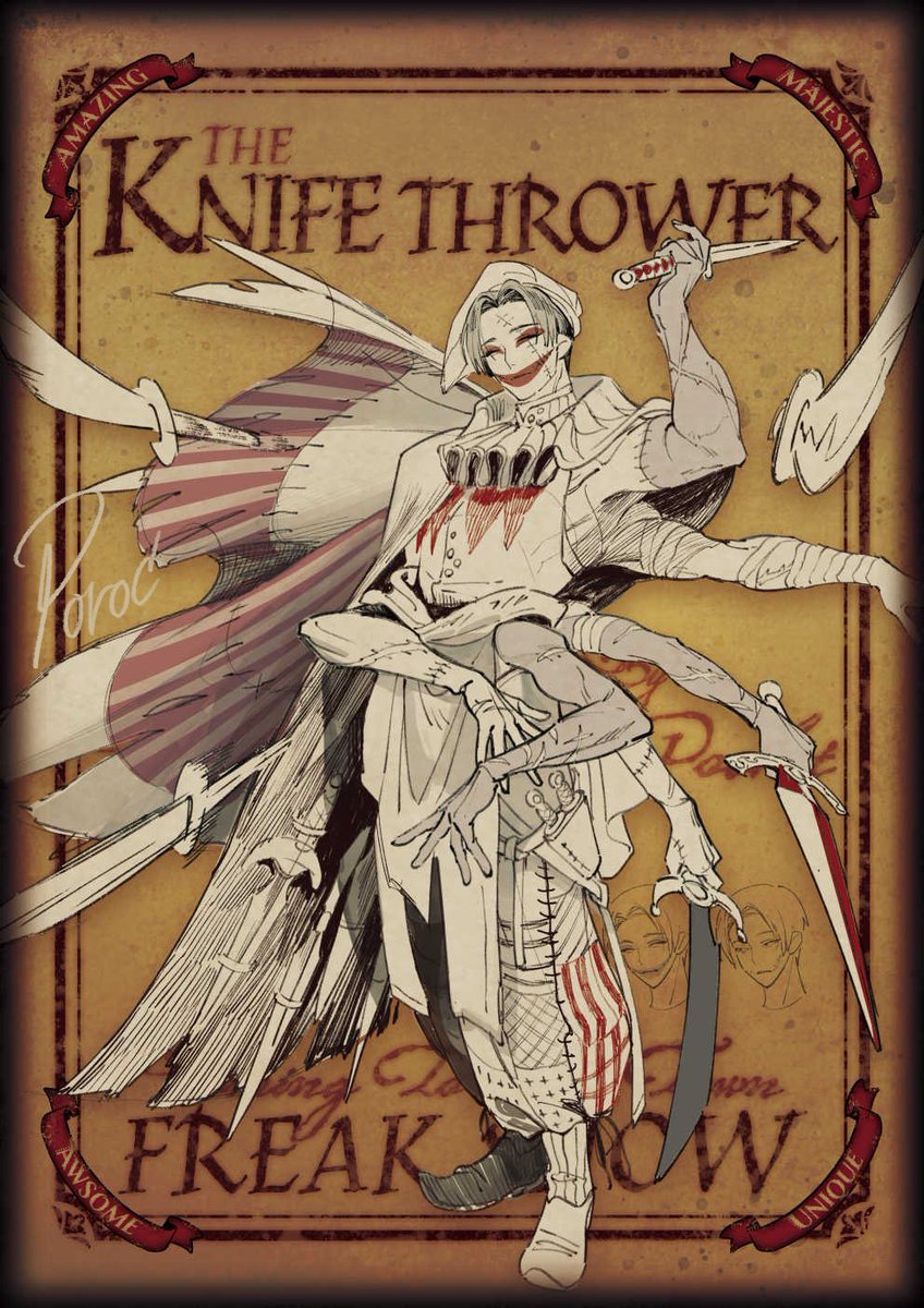 poroc_pocket's tweet photo. THE KNIFE THROWER
#ProjectCircus
#OC https://t.co/CEmvyHWx3O
