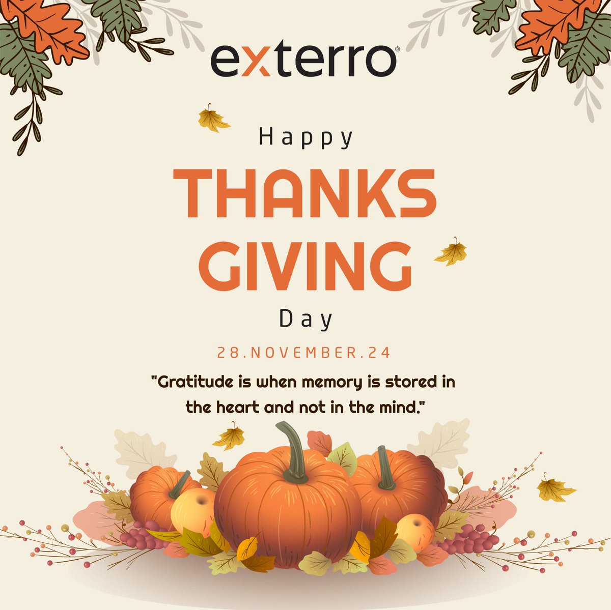 Exterro_India's tweet photo. Happy Thanks Giving Day ✨

#exterro #exterroindia #thanksgiving #happythanksgivingday #coimbatore https://t.co/Yv2sQIZaZG