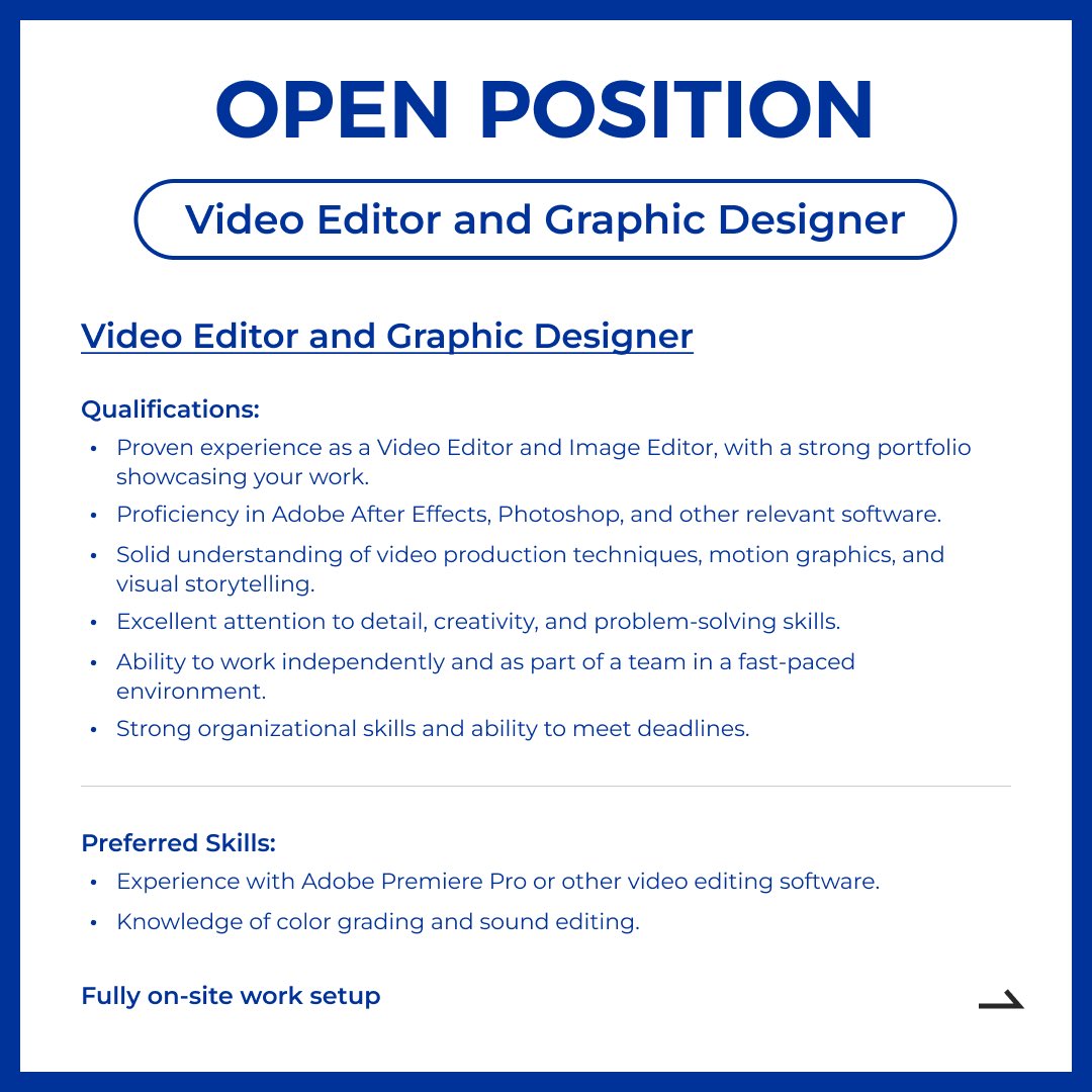 MabuhayTech's tweet photo. WE’RE HIRING!

We are looking for...

☑︎AI\ML Engineer
☑︎Video Editor and Graphic Designer
☑︎Public Relations
☑︎Full Stack Develorer

We engineer the bright future.

#engineer #technology #aicompany #mabuhaytech #manilaengineers https://t.co/jzjOIaWPJ6