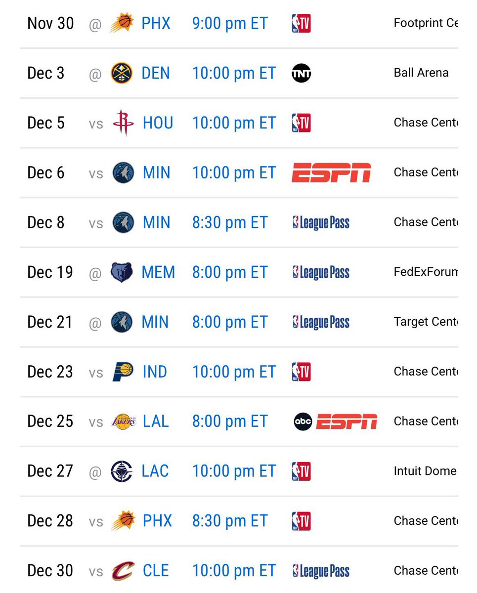 30problemz's tweet photo. Warriors upcoming schedule gotta be one of the hardest schedules in NBA history. https://t.co/sRxaokxR65