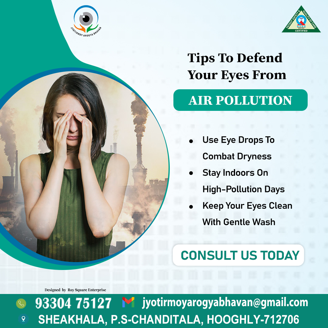 ArogyaBhaban's tweet image. Air pollution can irritate your eyes, but a few easy habits can keep your vision safe and clear. Here’s how! 🌬️👁️
Website - jyotirmoyeyehospital.com
Call -+91 93304 75127
Facebook: facebook.com/profile.php?id…
#JyotirmoyArogyaBhavan #EyeCare #PollutionProtection #HealthyEyes