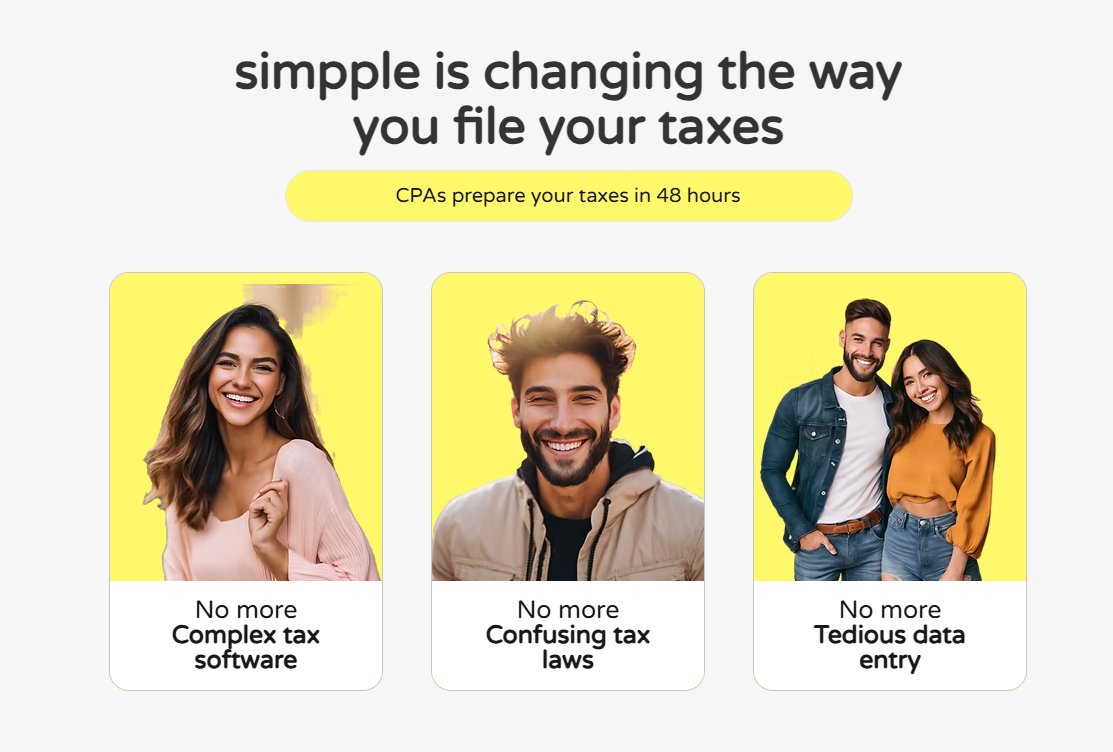 simppletax's tweet photo. 💼 https://t.co/y7utenDteZ: Revolutionizing the Way You File Taxes! 💡Filing taxes doesn’t have to be complicated! With https://t.co/y7utenDteZ, we’re making it fast, easy, and stress-free.
✅ CPAs prepare your taxes in just 48 hours https://t.co/QGw3LCL7TQ