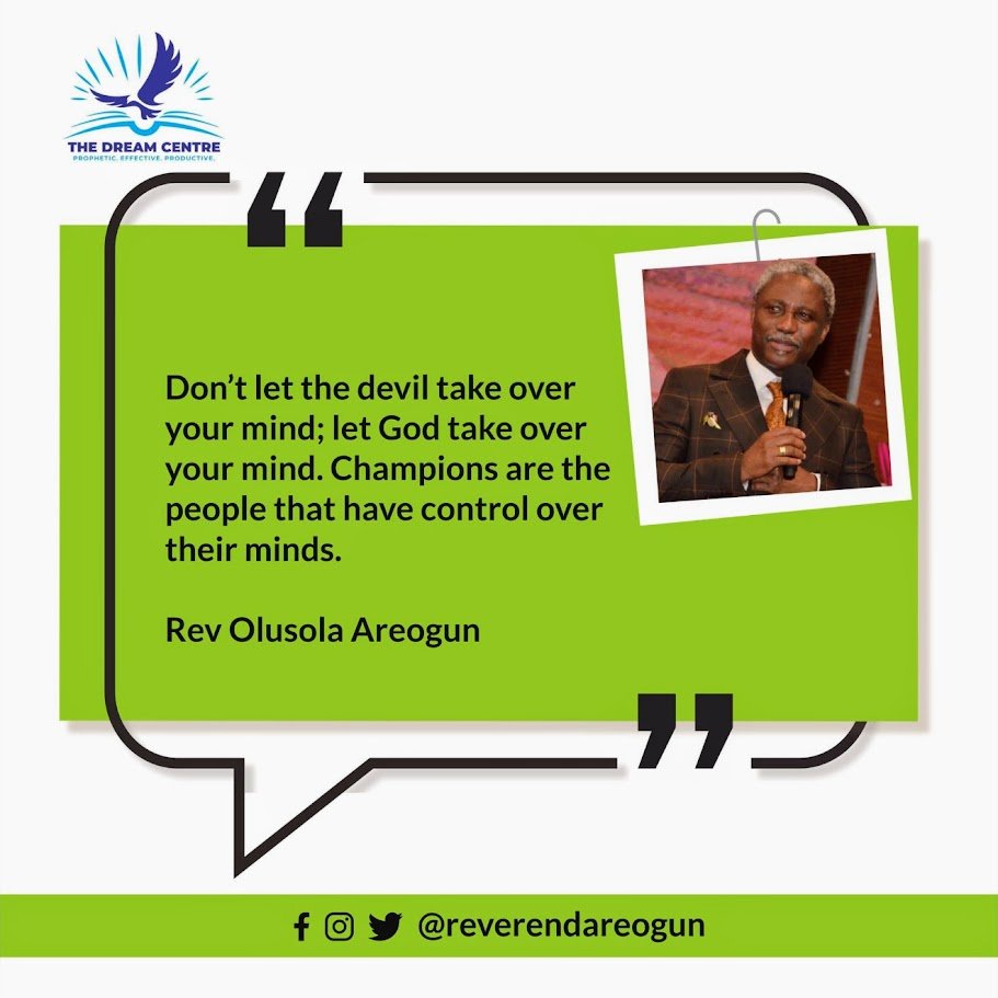 ReverendAreogun's tweet photo. 🧠 Take Control of Your Mind 🧠

Don’t let the enemy infiltrate your thoughts—let God take over your mind! Champions aren’t born; they’re made by mastering their thoughts and allowing divine guidance to lead them.

💡 “Champions are the people that have control over their minds.” – Rev. Olusola Areogun

Your victory begins in your mind. Surrender it to God today and watch Him transform your life! 🙏✨

👉 Stay connected with #ReverendAreogun for more inspiring insights:
📱 Facebook, Instagram, X: @ReverendAreogun
💬 What’s one way you keep your mind focused on God? Share your tips below!

#MasterYourMind #GodInControl #ReverendAreogun #ChampionMindset