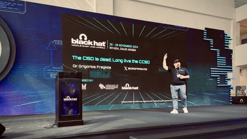 drgfragkos's tweet image. 🟩 “The CISO is Dead; Long Live the CCSO” at @BlackHatMEA 🟩 The world is changing, threats evolve, and adoption of emerging technologies is paramount. Get a glimpse into the future and start building your competive advantage.. 🟩