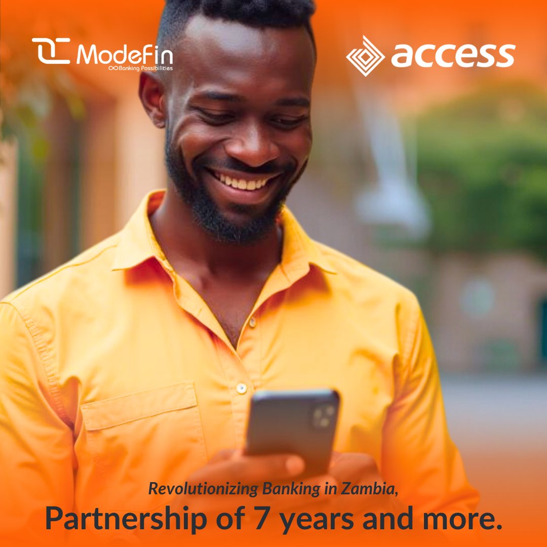modefinserver's tweet image. Celebrating 7 years of innovation and growth with Access Bank Zambia ! Together, we&apos;re shaping the future of banking in Zambia. 

#Partnership #DigitalBanking #Modefin #AccessBankZambia