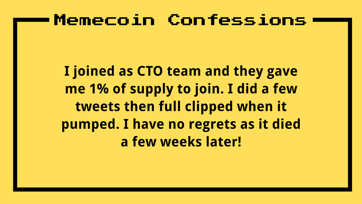 Memecoin Confessions tweet media