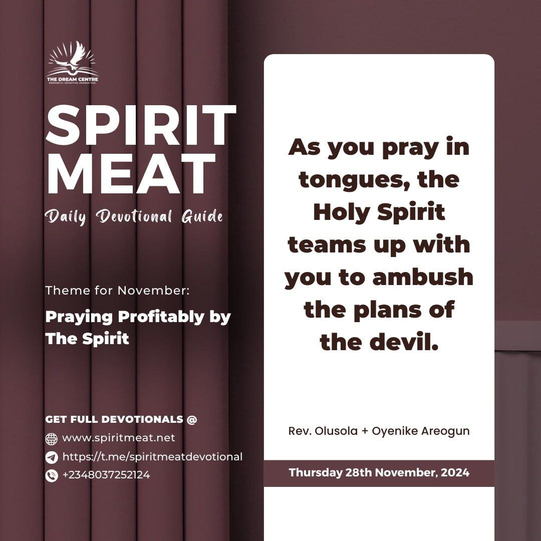 ReverendAreogun's tweet photo. 🔥 The Holy Spirit: Your Divine Interceptor 🔥

Did you know that when you pray in tongues, the Holy Spirit teams up with you to ambush the devil’s plans? 💪✨ His power goes ahead to dismantle every trap and overturn the enemy’s schemes.

📖 “The enemy that thought they surrounded Elisha was the one being surrounded!” (2 Kings 6:8-17)

💡 Let’s rise above tests and trials through Spirit-led prayers. When you pray in the Spirit, you activate divine interception, ensuring victory every time!

💬 Pray this:
"Holy Spirit, I pray for divine interception and complete takeover of every plan of the devil against my life in Jesus’ name. Amen."
👉 For more on this, follow @ReverendAreogun and visit https://t.co/9tGFMAonmW for your daily devotional guide.

#SpiritMeatDevotional #PrayingInTheSpirit #HolySpiritIntervention #ReverendAreogun