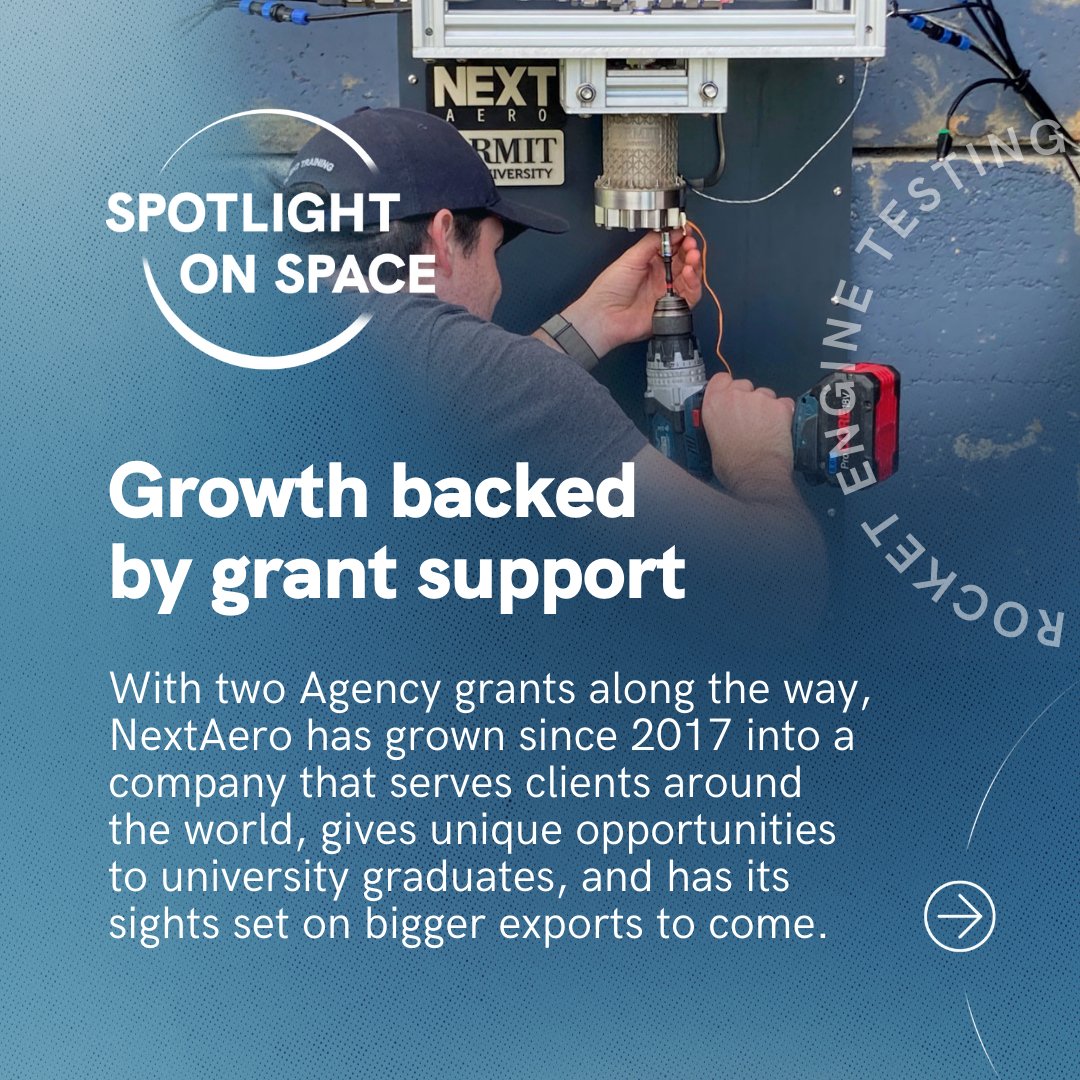 AusSpaceAgency's tweet image. Does making a business out of rocket engine testing sound like fun? Well, that’s what Melbourne-based NextAero has done – and it’s serving customers around the world. Check out our latest Space Spotlight 🚀 space.gov.au/news-and-media…
