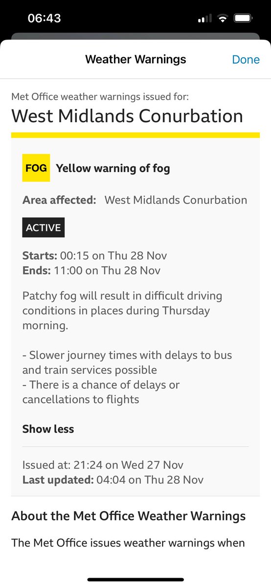 Take care out there this morning … frosty and foggy! The Met Office has issued a yellow weather warning for patchy fog.