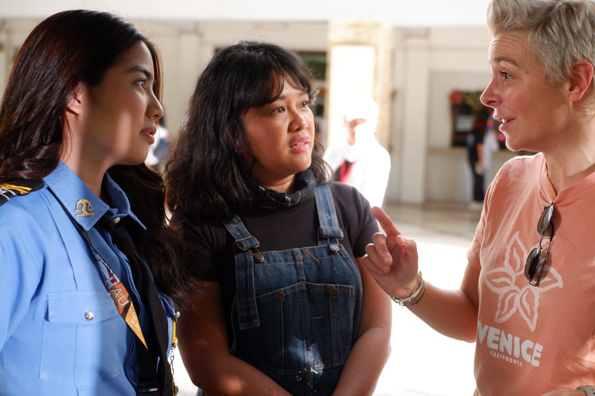 FrenchEmbassyPH's tweet photo. 👏 Women supporting women! 👏

🎥 On the week of the 27th French Film Festival #Feminist, French director Noémie Lefort visited Filipina director Sigrid Bernardo and actress Therese Malvar on set of a short film

#MakeItIconic #16days #OrangeTheWorld #VAWfreePH #VowToEndVAW https://t.co/vTPk1SYEEF