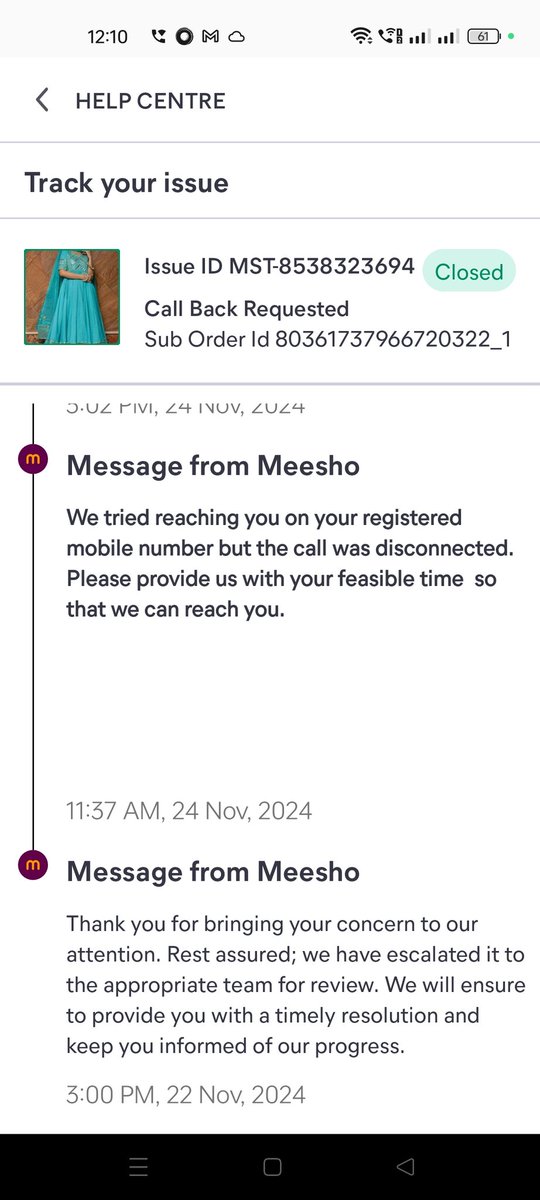 deepasrivasta's tweet photo. @meesho_support @Naresh11221 When will I get my refund it's pending from 29th Oct https://t.co/FYWV8m5YqC