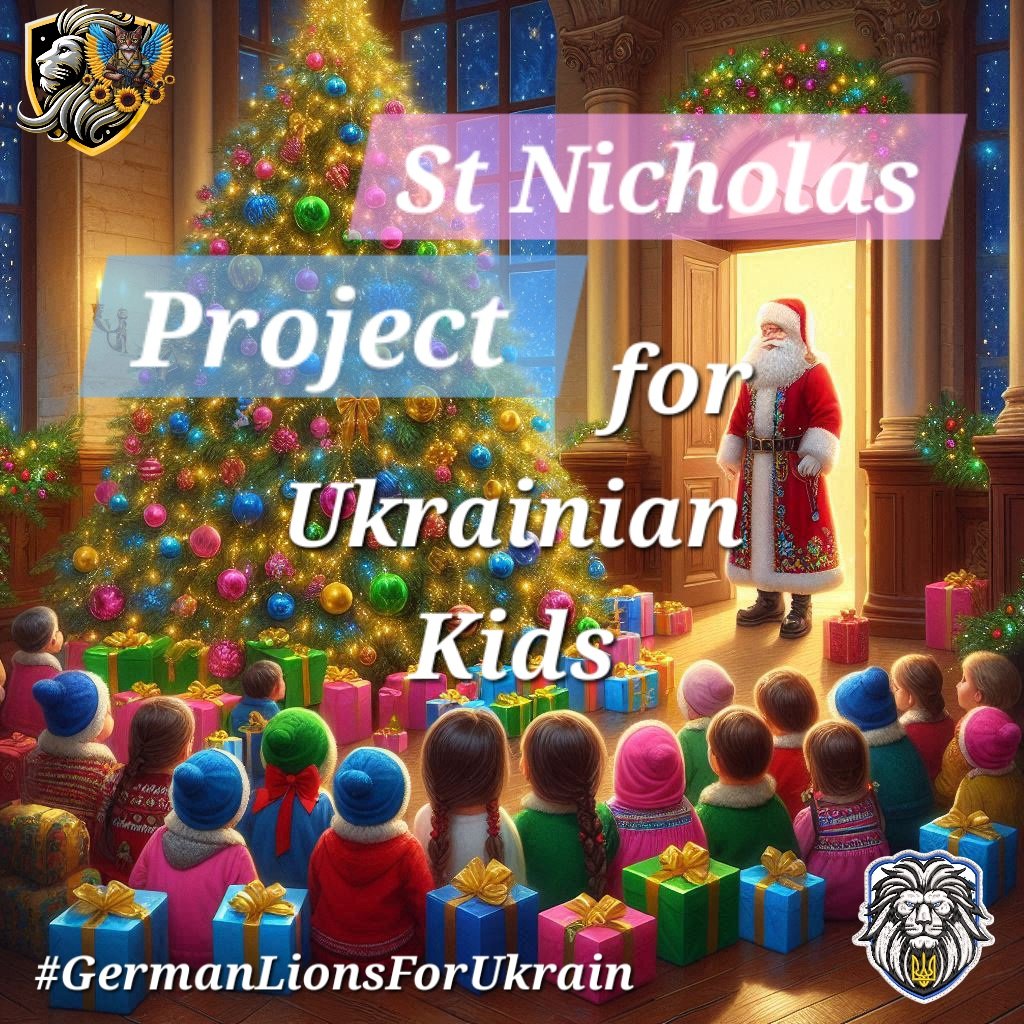 S13gb03
🇩🇪🎅🇺🇦🎄💛💙🎄🇺🇦🎅🇩🇪
Dear supporters of #GermanLionsForUkraine 

🎁 HERE WE GO 🎁

Together with you, we want to make the eyes of around 500 children light up with lovingly packed little parcels for St Nicholas. Why St Nicholas and not Christmas...