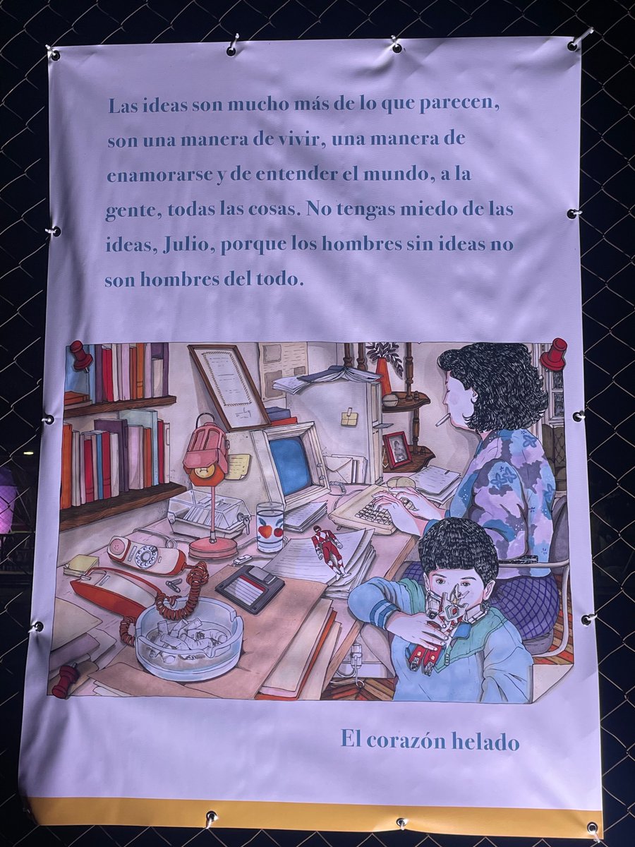 Hoy hace tres años que se fue Almudena Grandes. Esto es parte de mi texto preferido de ella. En “El corazón helado”. La ilustración es de <a href="/anajaren_art/">Ana Jarén</a>. Está en el colegio español de La Habana.