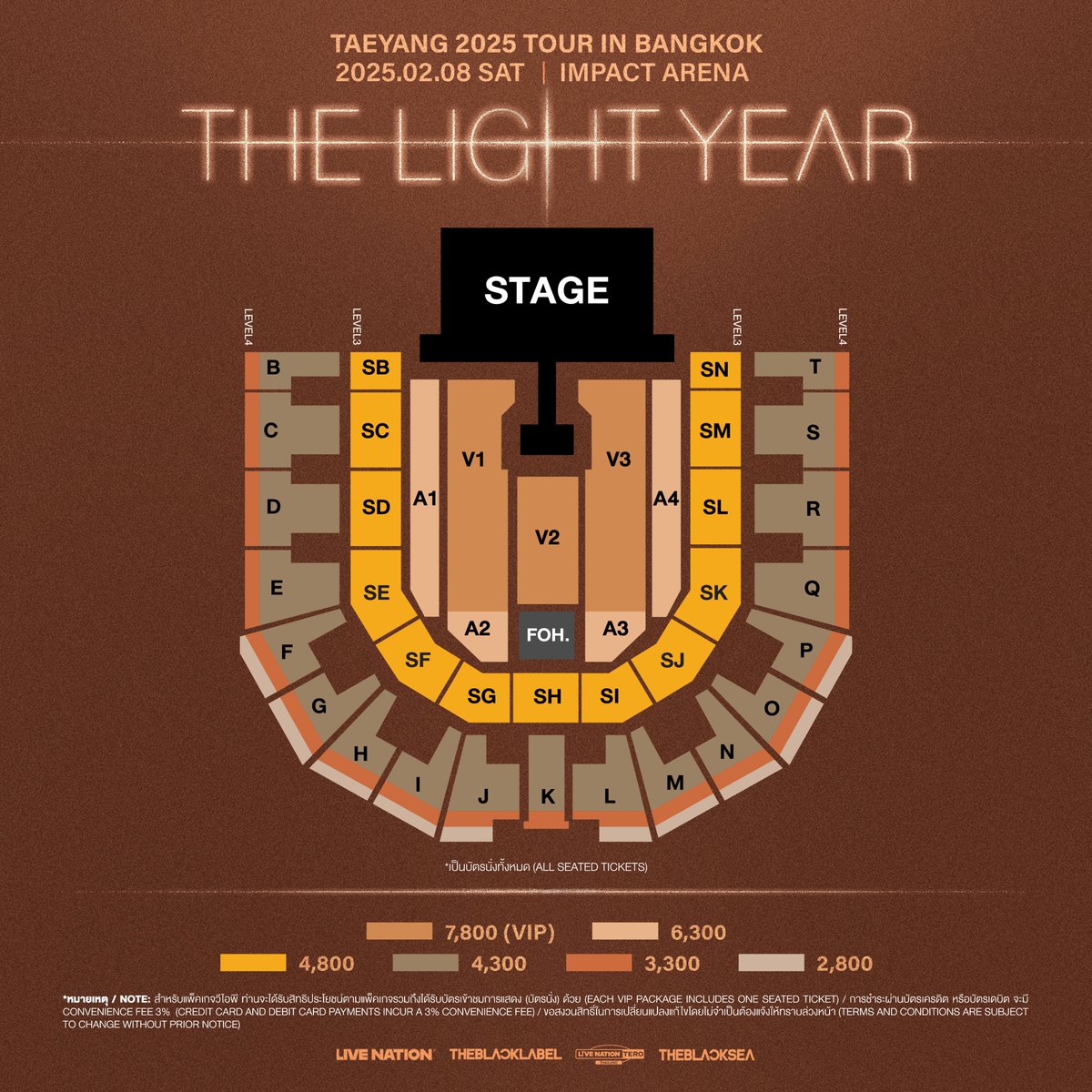 Realtaeyang's tweet image. TAEYANG 2025 TOUR [THE LIGHT YEAR] IN BANGKOK

◼︎ 공연 일시 (Date/Time)
2025.02.08.Sat 5PM (Local Time) @ Impact Arena

◼︎ 티켓 정보 (Ticket Info)
thaiticketmajor.com

◼︎ 선예매 (Pre-sale)
2024.12.14. Sat 10AM (Local Time) - 2024.12.15.Sun 10AM (Local Time) @ Master…