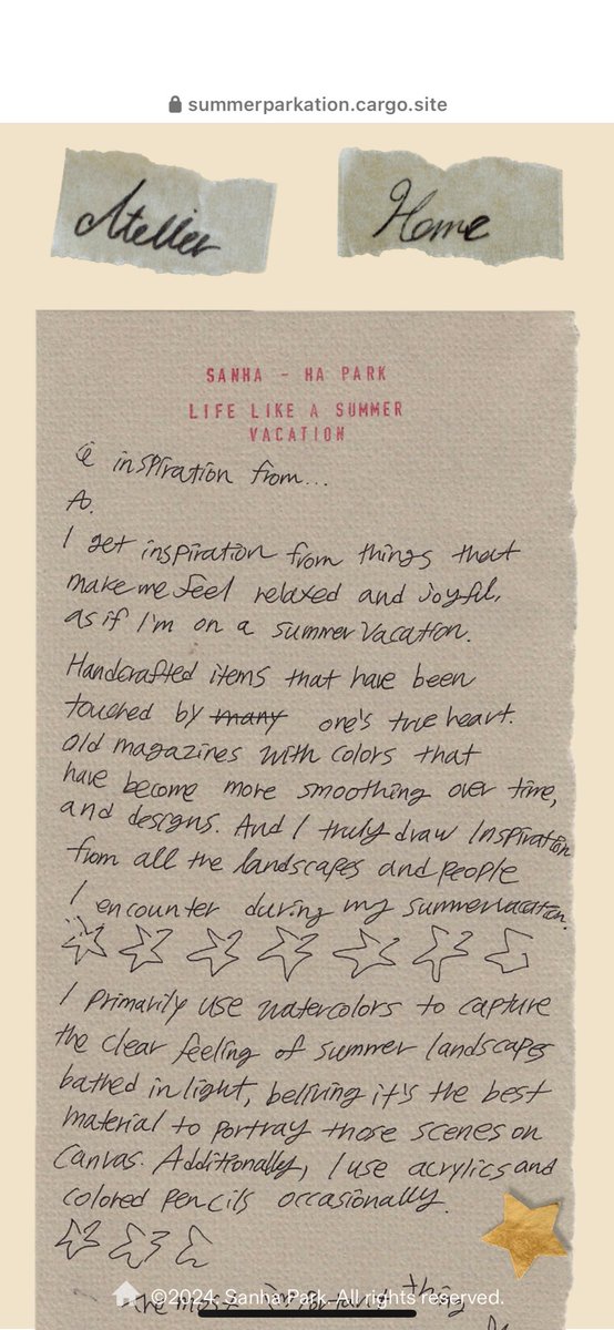 박산하 작가 웹사이트가 너무 아름다움 . .