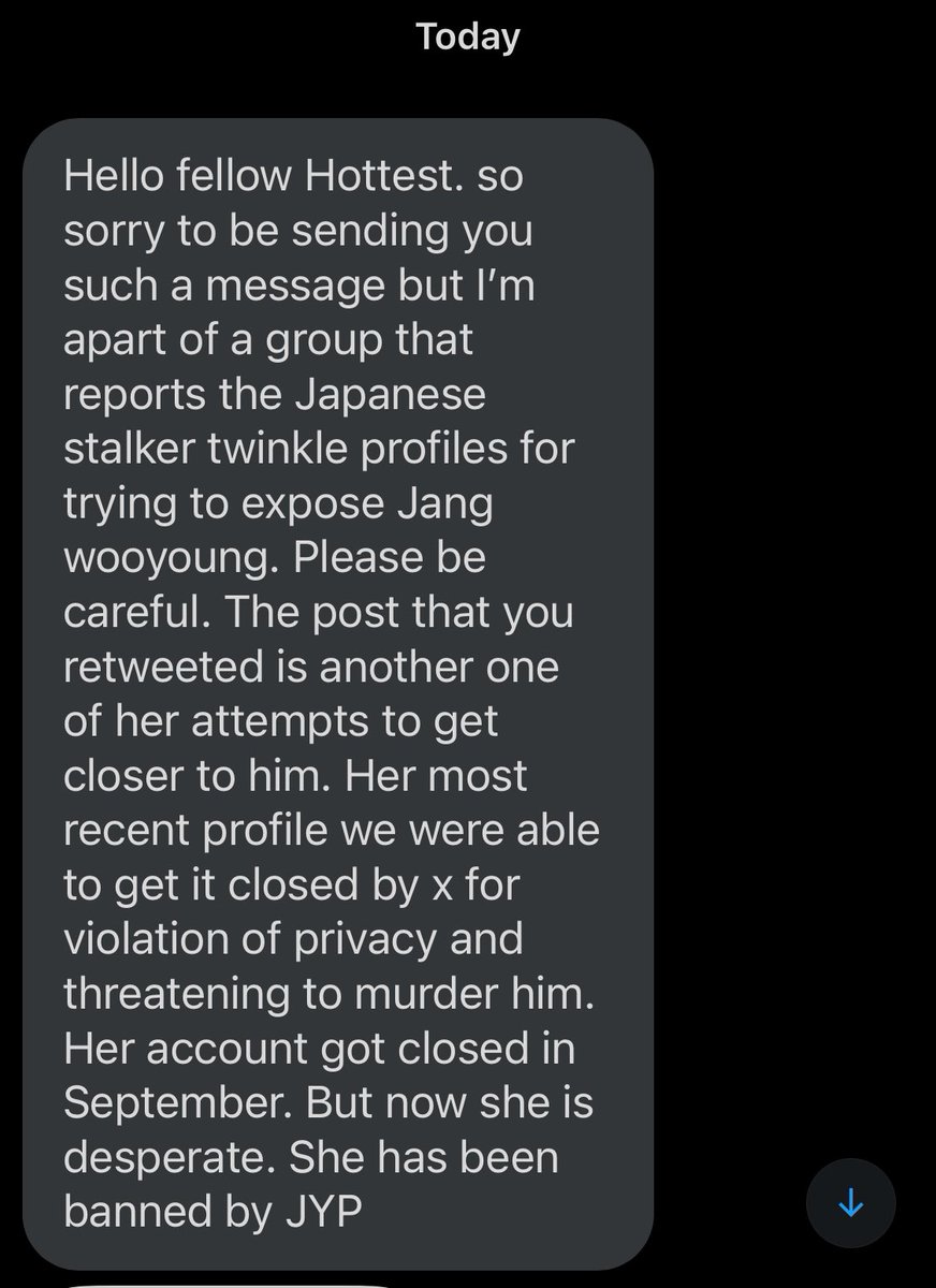 Guys! Pls. do not retweet the tweet of @.diki0430. She’s Twinkle, the one that Taec posted before. She has been stalking WooYoung and 2PM for years now. I thought she stopped already, but no, she’s pretending to be a new HOTTEST. 😟 A kind HOTTEST DM me about it. Pls. report her!