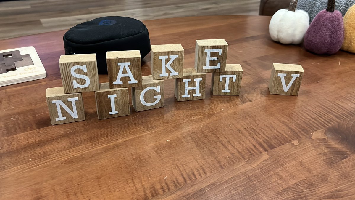 My wife bought some blocks that spell out “GIVE THANKS”. I like rearranging them. My favorite so far…