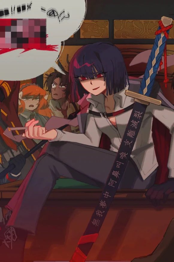 RY0SHU's tweet photo. hazbin hotel: SQUEEEEEEE!! OMG MY GIRLFRIEND IS SO CUTE and i HATE that annoying pimp Valentino!!!

limbus company: ok sinclair, N.H.T.S.T https://t.co/DnOIF4xEA9