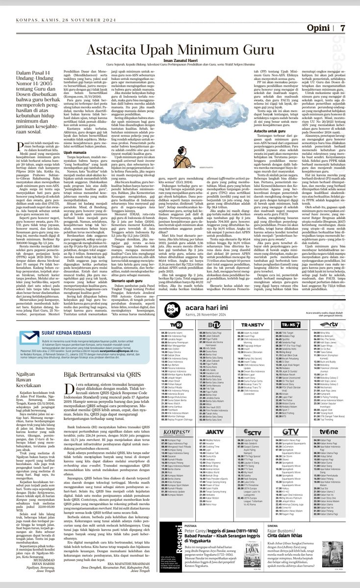 zanatul_91's tweet photo. Opini saya di Kompas cetak, Kamis, 28 November 2024.

Astacita Upah Minimum Guru

https://t.co/xzPtSsbxYQ https://t.co/X3hbqmm0Or