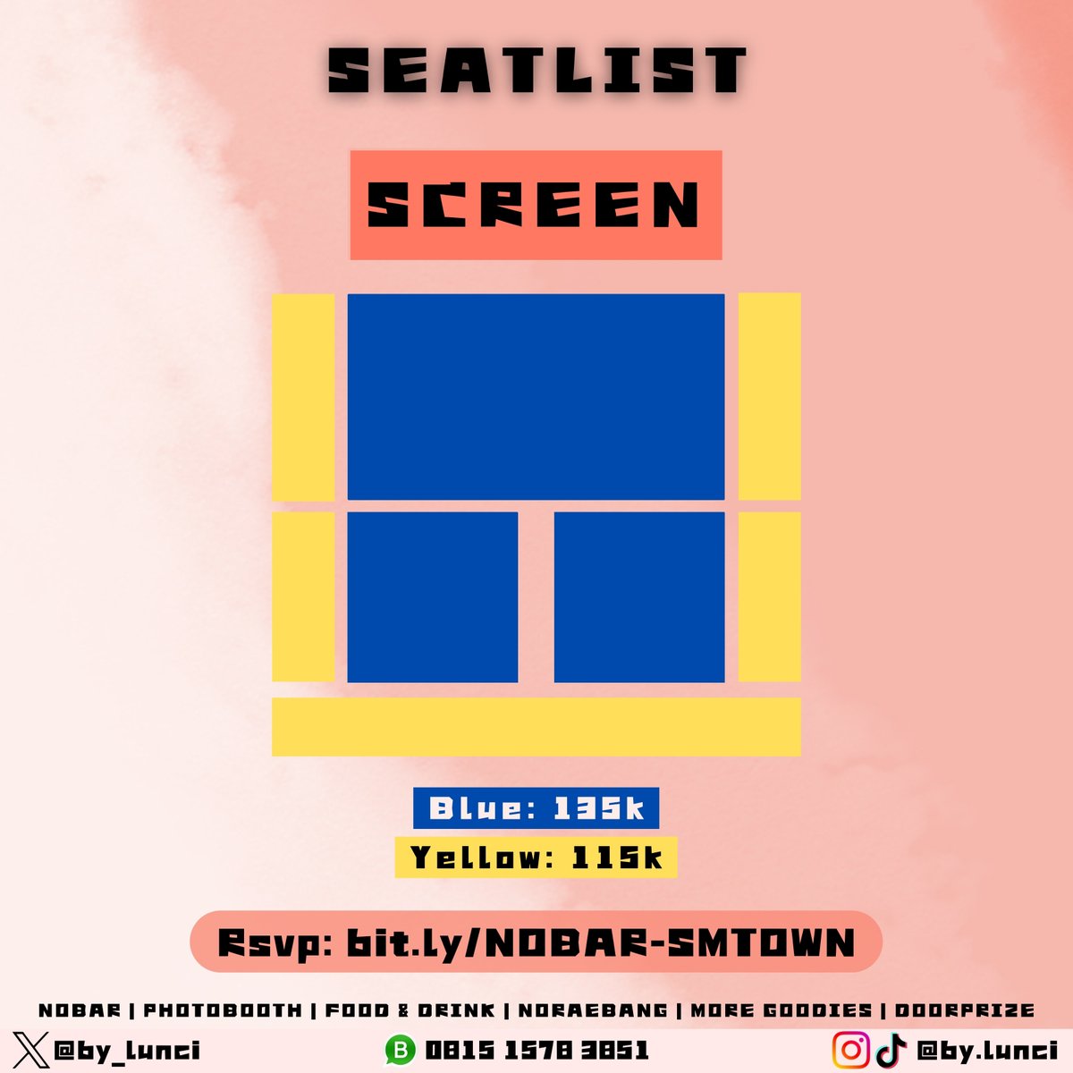 by_lunci's tweet photo. 📢CALLING ALL SMSTAN📢
•••
★ NOBAR &amp; NORAEBANG SMTOWN: JAKARTA ★

📍: Teater GRJS Bulungan, Blok M, Jakarta Selatan
📆: Minggu, 12 Januari 2025
🕐: 13.20ㅡend
🏷: 🟨 Rp115.000 or 🟦 Rp135.000

🔗Rsvp: https://t.co/CrodwzgjE9

⚠LIMITED SEATS⚠ https://t.co/J3I9i0l1ES